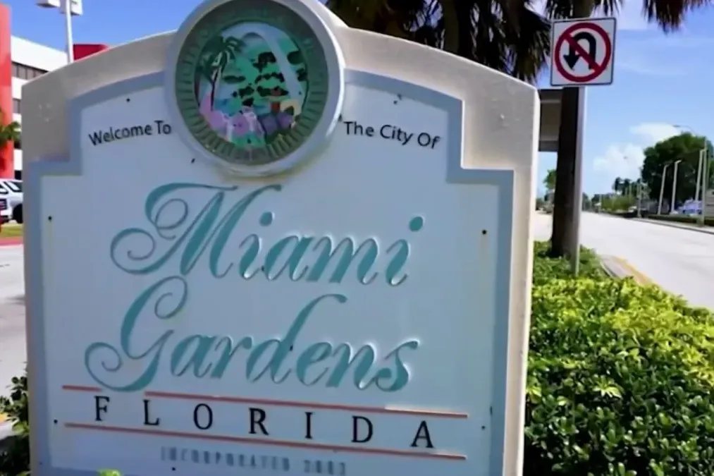 Welcome to the City of Miami Gardens, Florida sign